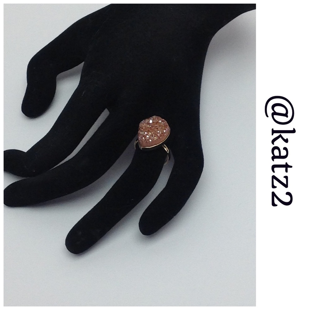 Druzy Ring - Amber/Brown Iridescent Colors